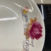 Pure white printed ceramic dinner plates in a simple style are available in multiple sizes details Picture